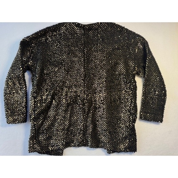 EXPRESS Black‎ Gold Sparkle Sequin Boyfriend Lined Cardigan Sweater Jacket XS - Picture 9 of 12
